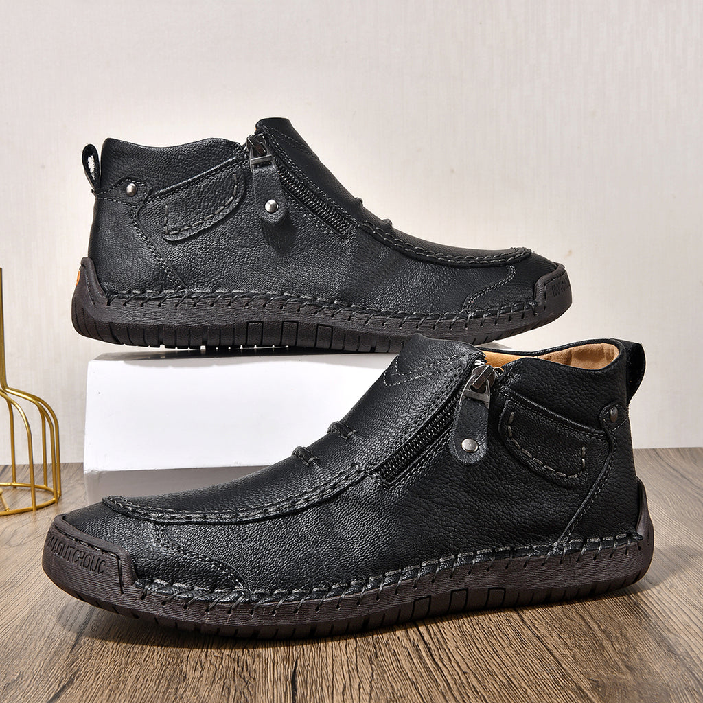 ⏰ Limited-Time 70% OFF – Men’s - Leather Driving Boots | Wide Toe, Arch Support, Waterproof, Pressure Relief, Non-Slip Comfort for Everyday & Travel