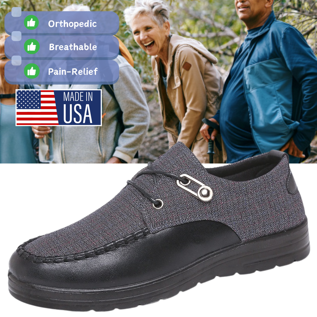 Men's Casual Canvas Shoes Waterproof Orthopedic Walking Shoes