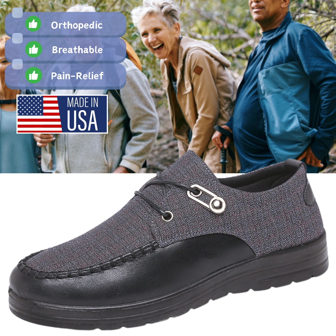 Men's Casual Canvas Shoes Waterproof Orthopedic Walking Shoes