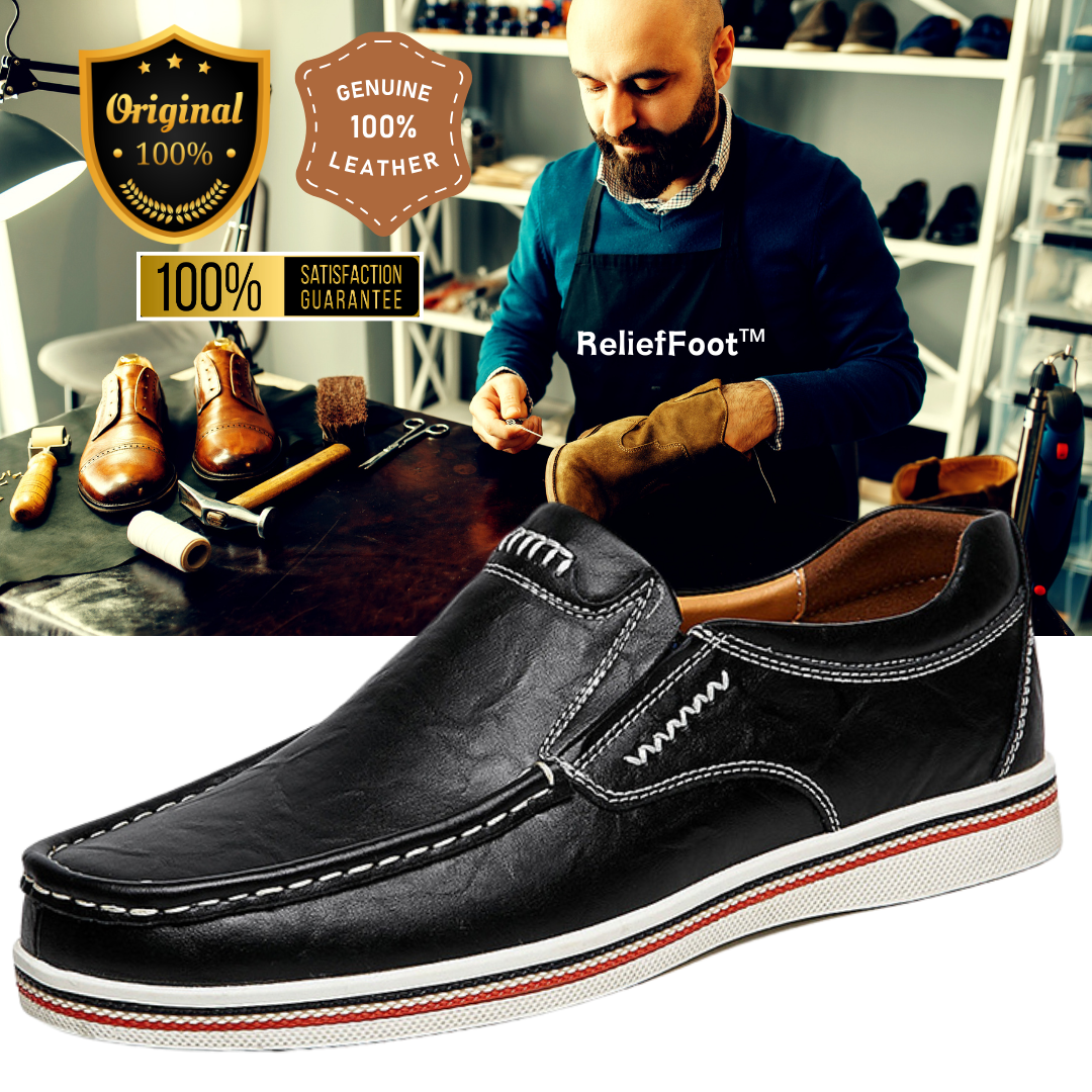 Men's Slip-On Genuine Leather Orthopedic Casual Shoes Work Shoes