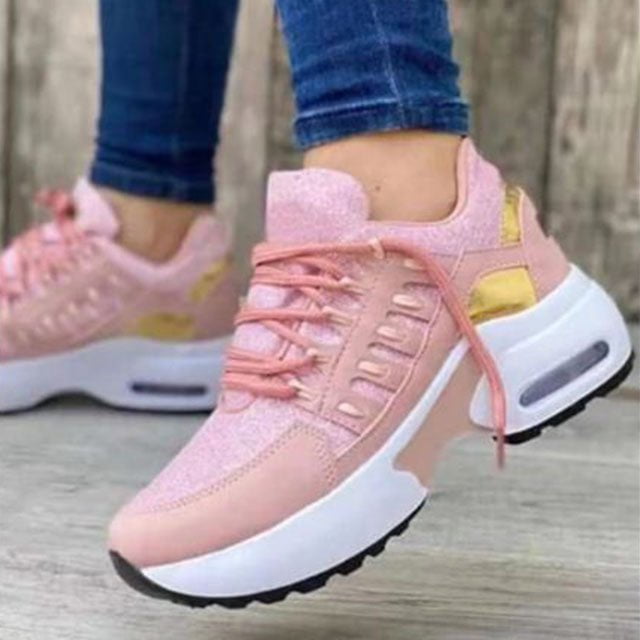 Women Orthopedic Lightweight Running Shoes, Lace-up Mesh Breathable Shoes