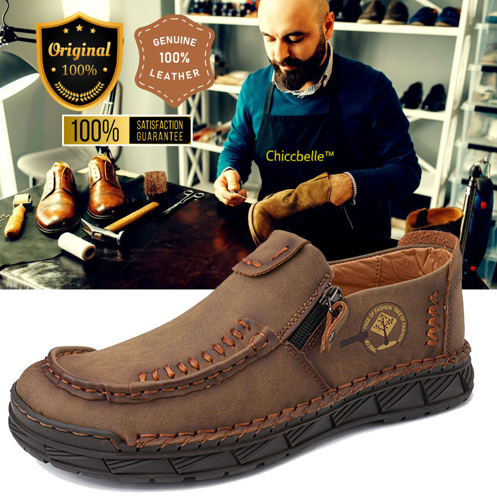 🔥LAST DAY 70% OFF🔥Premium Leather Loafers - Arch Support, Shock Absorption, Easy Side Zip