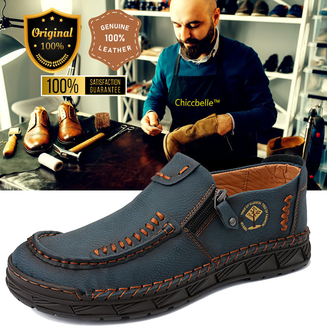 🔥LAST DAY 70% OFF🔥Premium Leather Loafers - Arch Support, Shock Absorption, Easy Side Zip