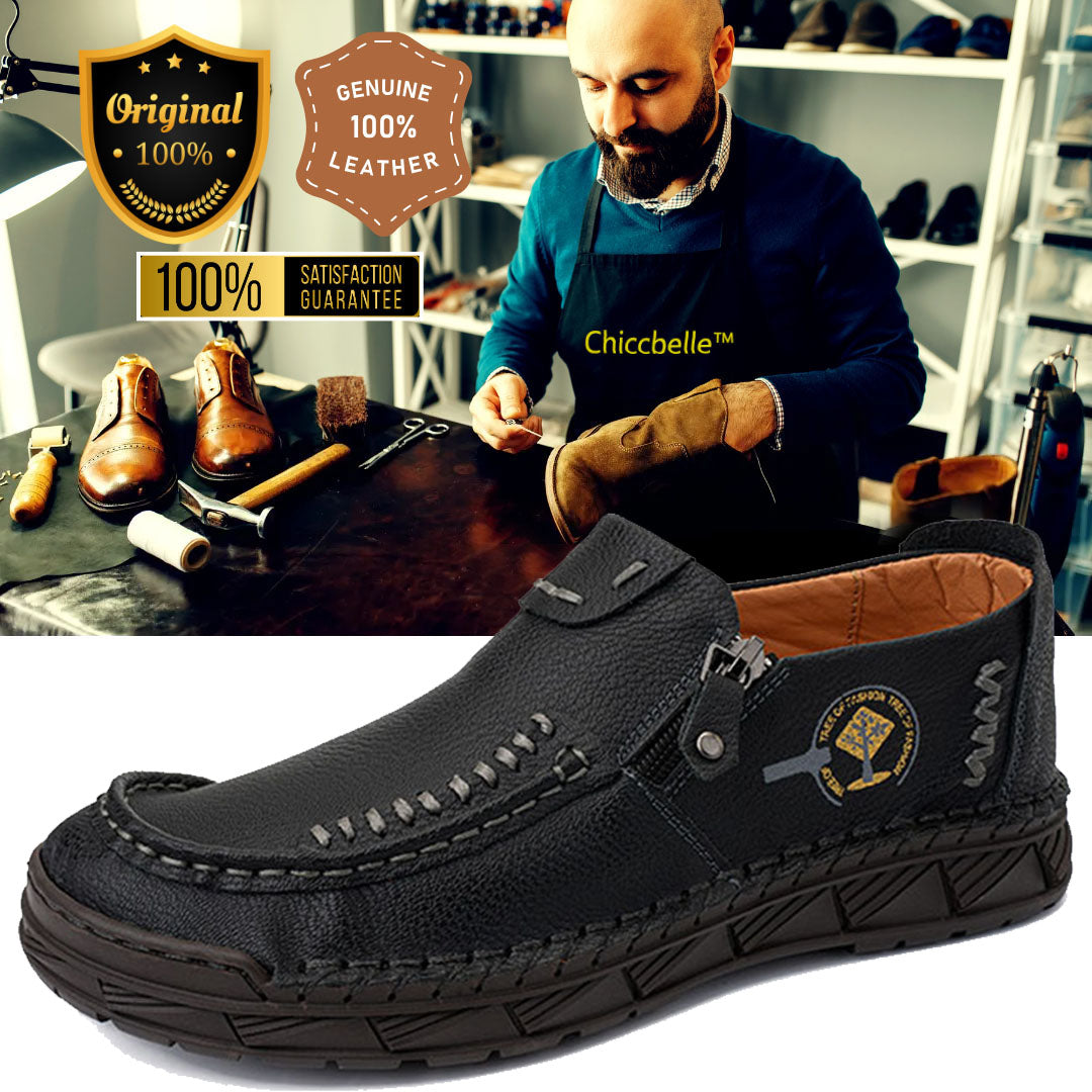 🔥LAST DAY 70% OFF🔥Premium Leather Loafers - Arch Support, Shock Absorption, Easy Side Zip