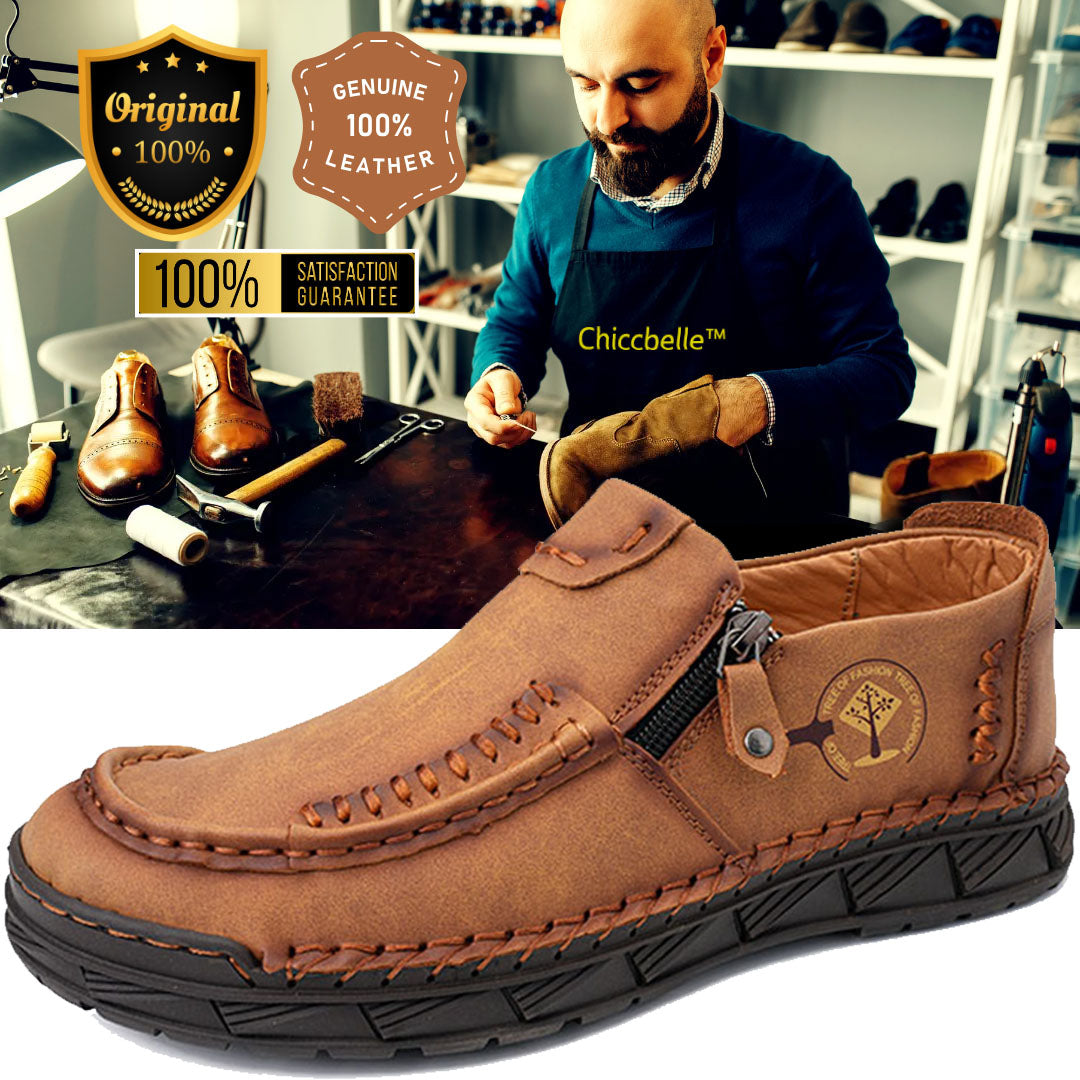 🔥LAST DAY 70% OFF🔥Premium Leather Loafers - Arch Support, Shock Absorption, Easy Side Zip