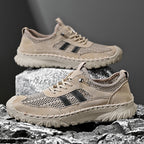 ⏰Limited Time 50% OFF🛒  Men’s Slip-On Orthopedic Leather Hiking Shoes – Breathable Mesh, Durable Rubber Sole, Lightweight & Supportive