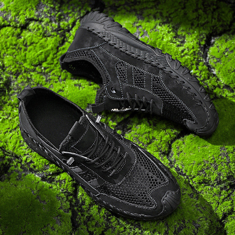 ⏰Limited Time 50% OFF🛒  Men’s Slip-On Orthopedic Leather Hiking Shoes – Breathable Mesh, Durable Rubber Sole, Lightweight & Supportive