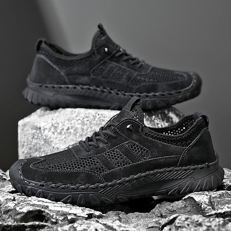 ⏰Limited Time 50% OFF🛒  Men’s Slip-On Orthopedic Leather Hiking Shoes – Breathable Mesh, Durable Rubber Sole, Lightweight & Supportive