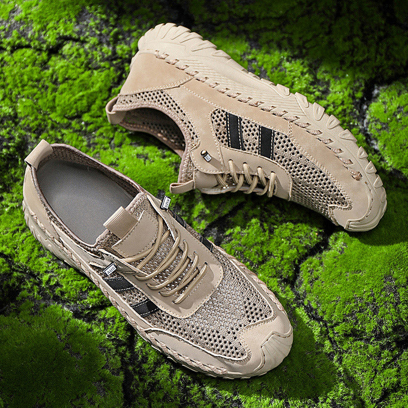 ⏰Limited Time 50% OFF🛒  Men’s Slip-On Orthopedic Leather Hiking Shoes – Breathable Mesh, Durable Rubber Sole, Lightweight & Supportive