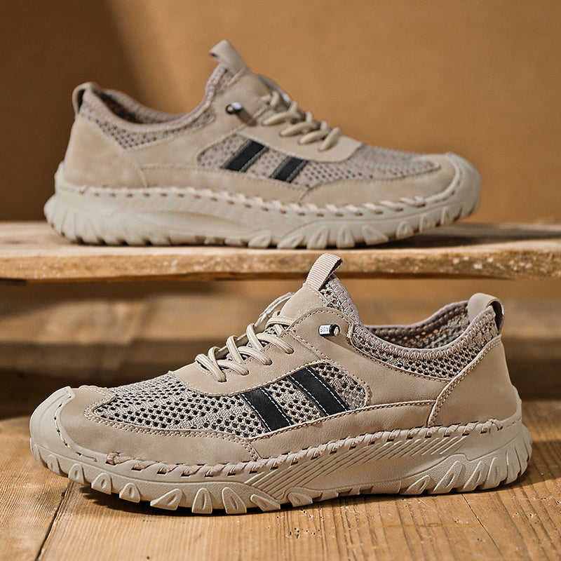 ⏰Limited Time 50% OFF🛒  Men’s Slip-On Orthopedic Leather Hiking Shoes – Breathable Mesh, Durable Rubber Sole, Lightweight & Supportive