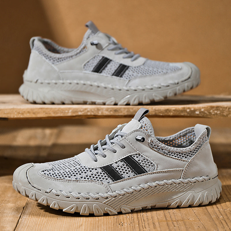 ⏰Limited Time 50% OFF🛒  Men’s Slip-On Orthopedic Leather Hiking Shoes – Breathable Mesh, Durable Rubber Sole, Lightweight & Supportive