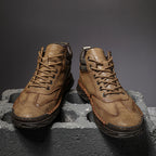 Men Safety Orthopedic Leather Boots - Ankle Protect & Safe Toe & Puncture Resistant & Waterproof & Ligtweigh & comfort