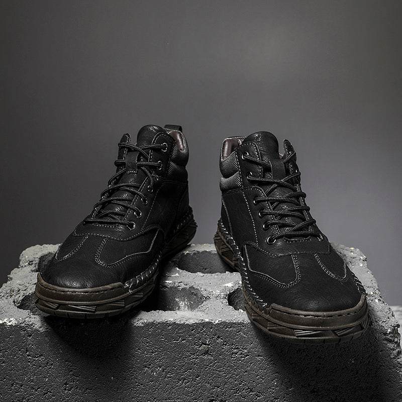 Men Safety Orthopedic Leather Boots - Ankle Protect & Safe Toe & Puncture Resistant & Waterproof & Ligtweigh & comfort