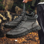 Men Safety Orthopedic Leather Boots - Ankle Protect & Safe Toe & Puncture Resistant & Waterproof & Ligtweigh & comfort