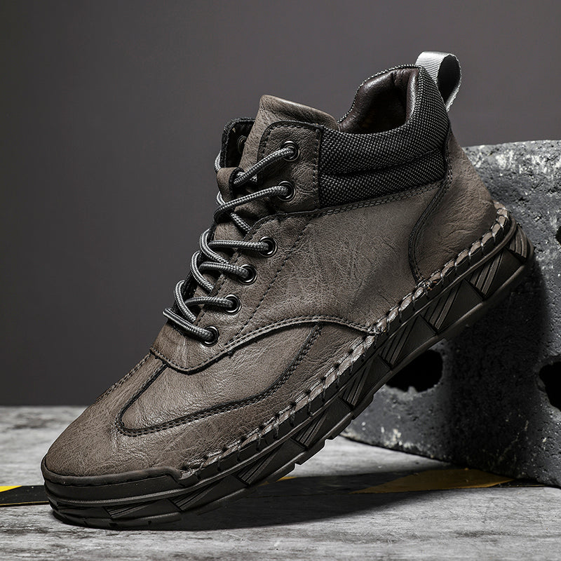 Men Safety Orthopedic Leather Boots - Ankle Protect & Safe Toe & Puncture Resistant & Waterproof & Ligtweigh & comfort