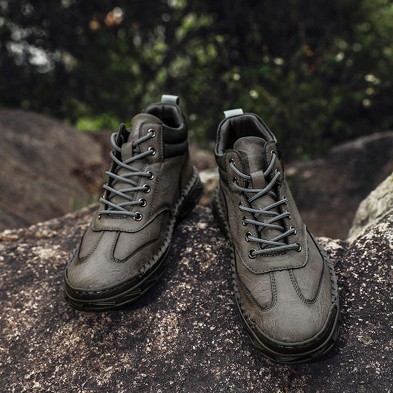 Men Safety Orthopedic Leather Boots - Ankle Protect & Safe Toe & Puncture Resistant & Waterproof & Ligtweigh & comfort