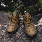 Men Safety Orthopedic Leather Boots - Ankle Protect & Safe Toe & Puncture Resistant & Waterproof & Ligtweigh & comfort