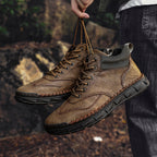 Men Safety Orthopedic Leather Boots - Ankle Protect & Safe Toe & Puncture Resistant & Waterproof & Ligtweigh & comfort