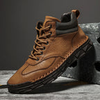 Men Safety Orthopedic Leather Boots - Ankle Protect & Safe Toe & Puncture Resistant & Waterproof & Ligtweigh & comfort