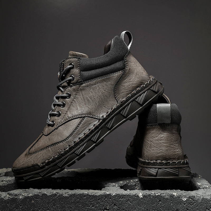 Men Safety Orthopedic Leather Boots - Ankle Protect & Safe Toe & Puncture Resistant & Waterproof & Ligtweigh & comfort