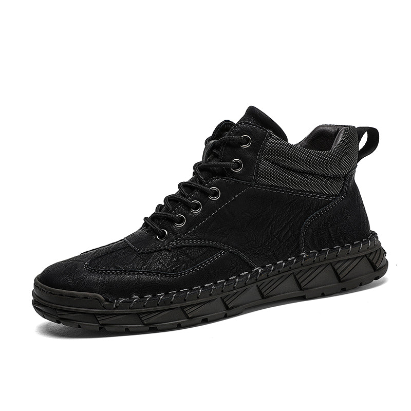 Men Safety Orthopedic Leather Boots - Ankle Protect & Safe Toe & Puncture Resistant & Waterproof & Ligtweigh & comfort