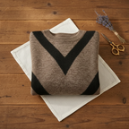 Cotton Sweater with Chevron V-Pattern