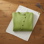 Cotton Cardigan with Diagonal Button Closure