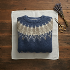 Cotton Sweater with Nordic Pattern