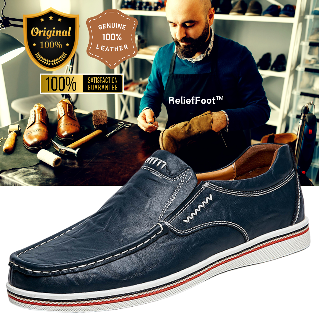 Men's Slip-On Genuine Leather Orthopedic Casual Shoes Work Shoes