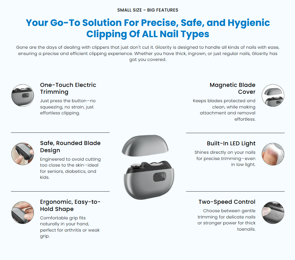 Smart podiatrist-inspired nail clipper designed to handle thick, hard, and sensitive nails safely & easily