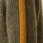 Cotton Ribbed Sweater Gray-Yellow