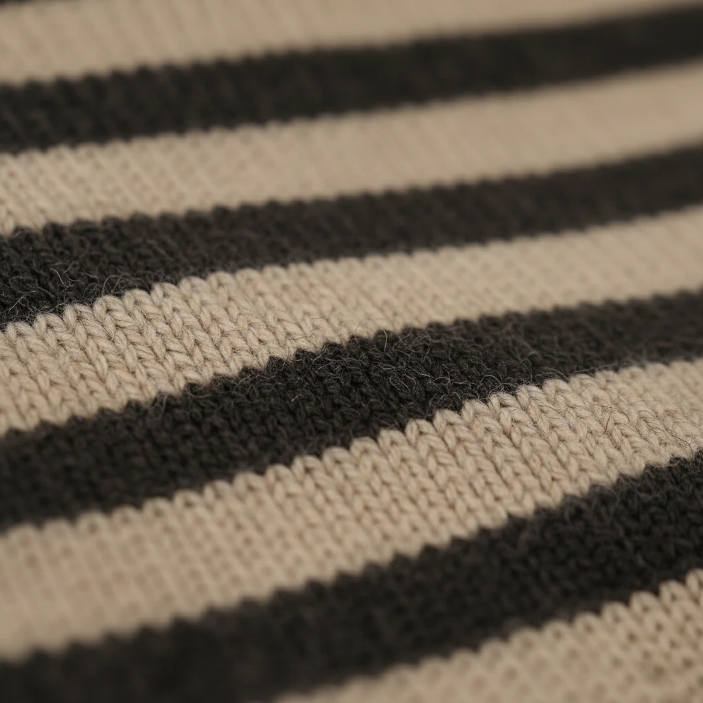 Cotton Turtleneck with Classic Stripes