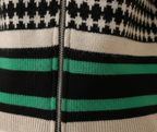 Cotton Zip Vest Retro Black-White-Green