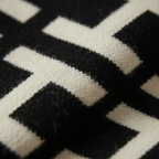 Cotton Sweater Black-White Abstract