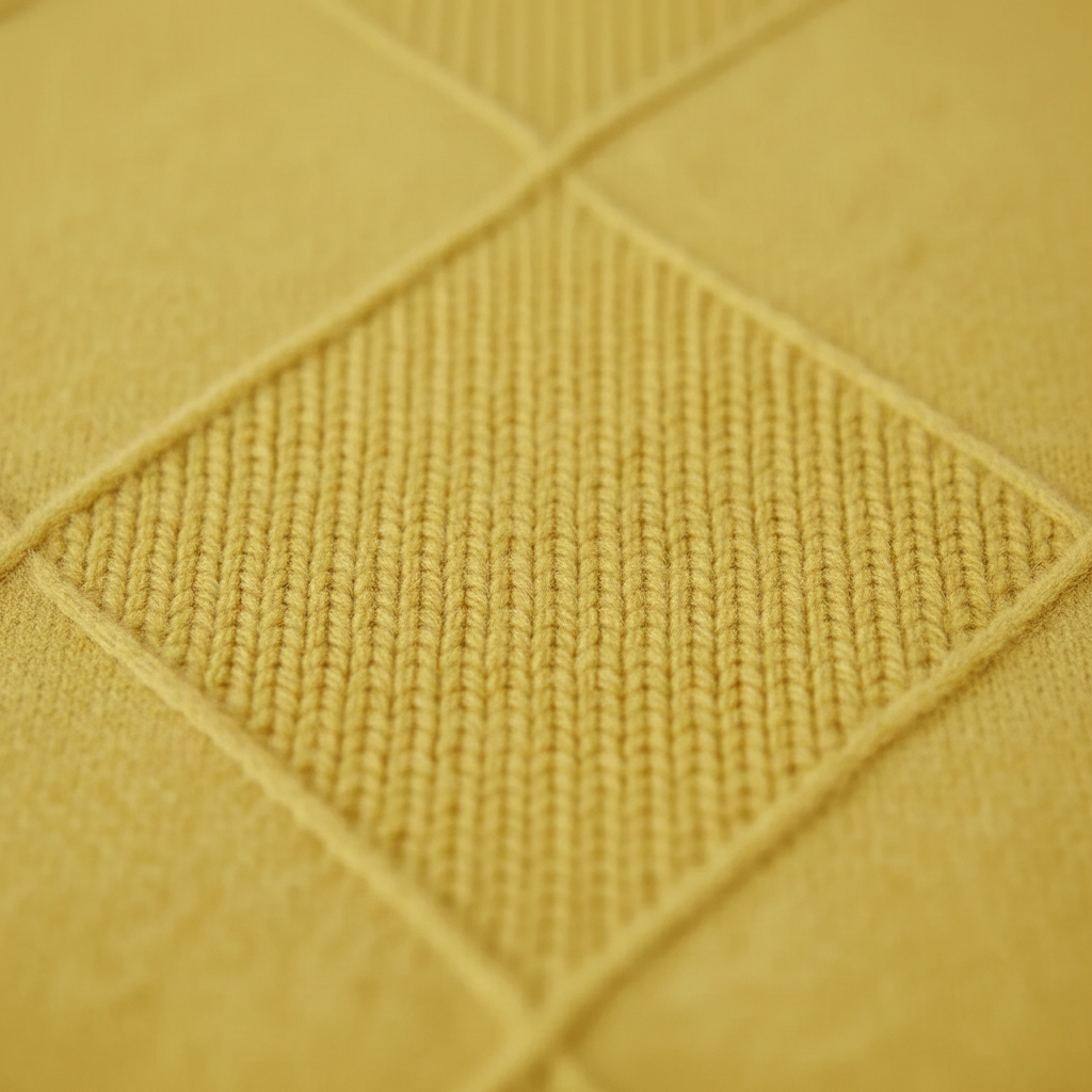 Cotton Sweater with Woven Diamond Structure