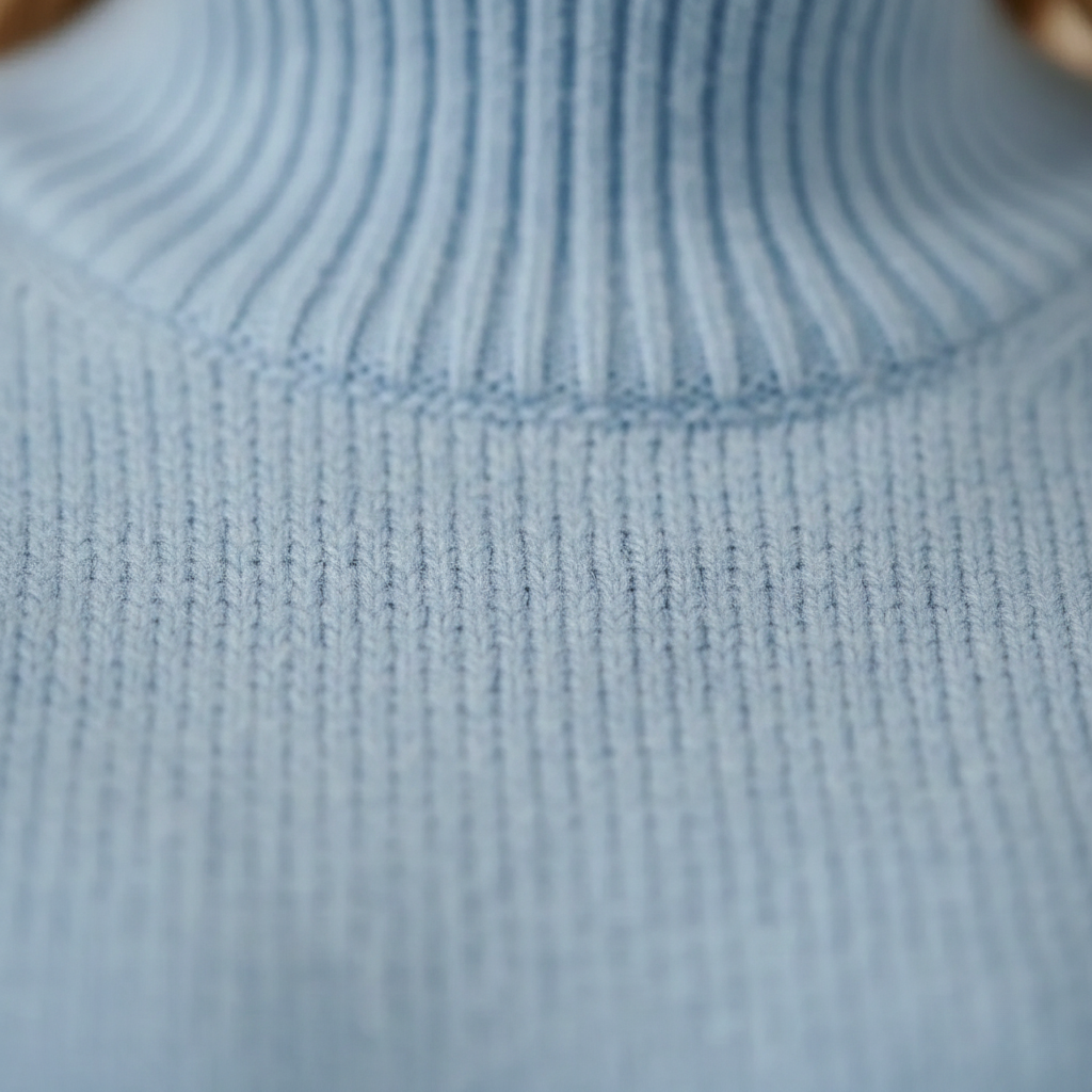 Cotton Turtleneck in Sky Blue