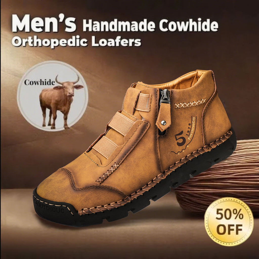 🔥LAST DAY 70% OFF🔥Men's genuine leather waterproof non-slip fashionable orthopedic shoes