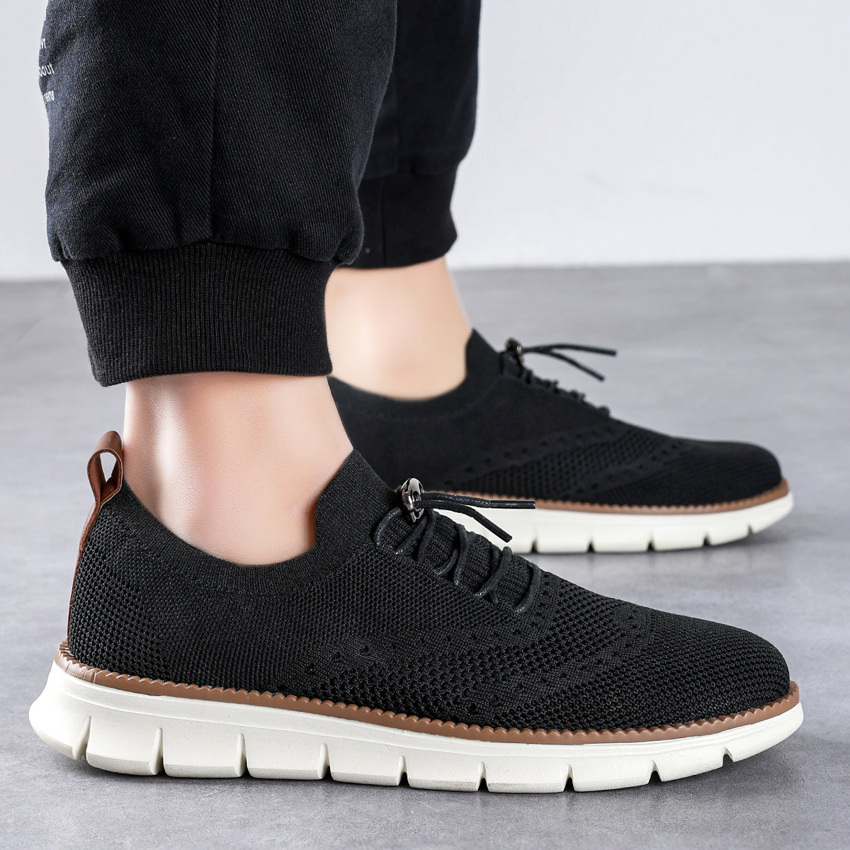 Breathable fly knit trendy casual shoes for men