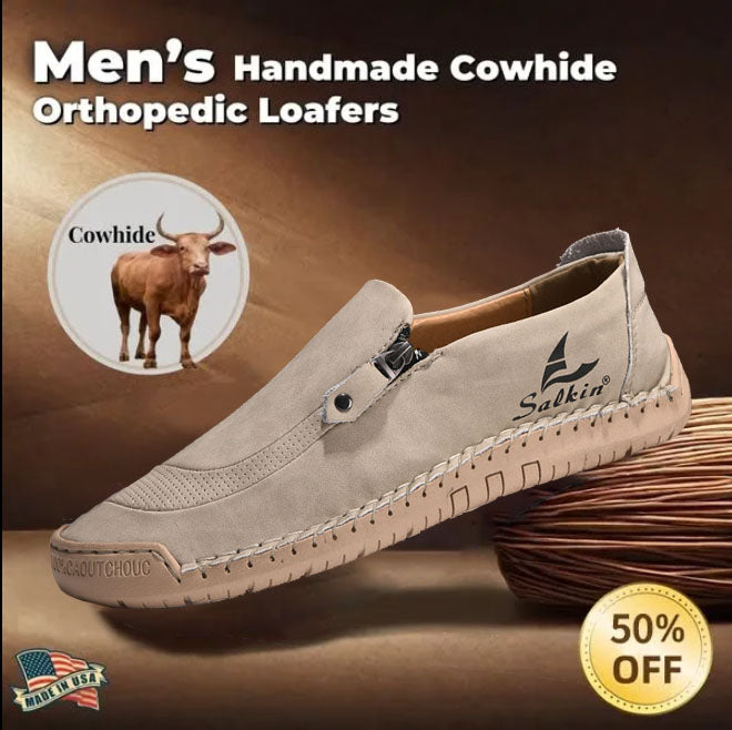 Last day 50% off 🔥⏱️Christmas sale⏱️🔥Men's genuine calfskin slip-on loafers