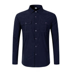 New Men's Double Pocket Casual Long Sleeve Shirt - A Hot Seller in the Men's Wear Market