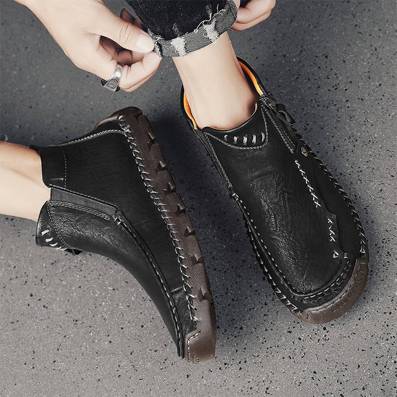 (⏰Last Day 70% OFF🔥)Men's Top-Quality Motorcycle Boots Hand-Stitched Genuine Leather Boots