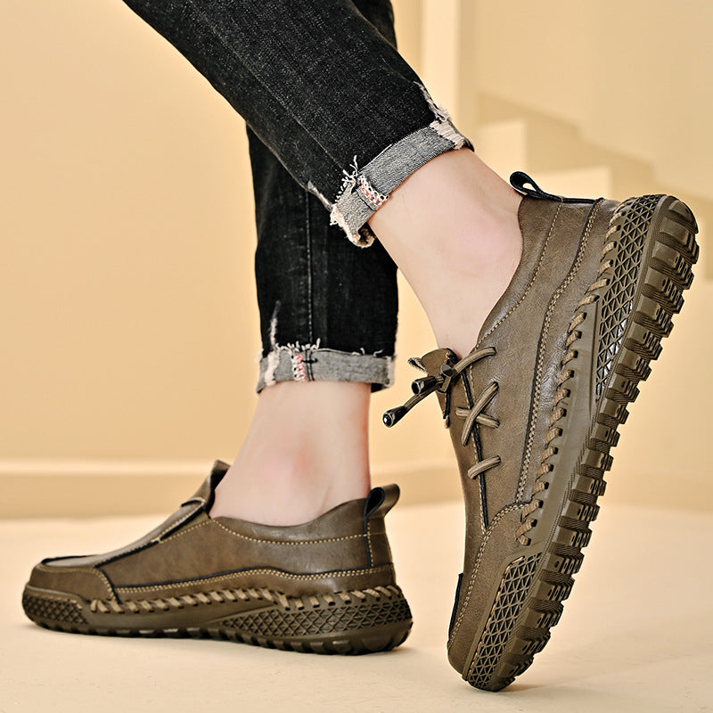 MerrfeetTM⏰Promotion - 70% OFF🔥Men's Handmade Genuine Leather Glue-Free Slip-on Orthopedic Shoes