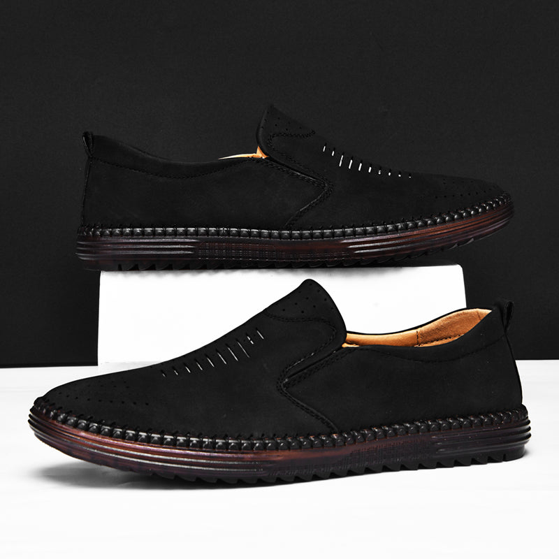 ⏰Limited Time Sale 70% OFF-Men's Slip-On Orthopedic Leather Dress Loafers – Anti-Slip, Breathable & Comfortable with Arch Support for All-Day Wear