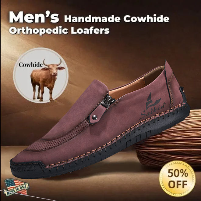 Last day 50% off 🔥⏱️Christmas sale⏱️🔥Men's genuine calfskin slip-on loafers