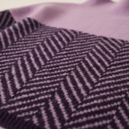 Cotton Turtleneck Dark Blue with Zigzag Pattern