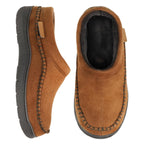 Men's Daily Non-Slip Warm Wide-Toe Plush Slippers