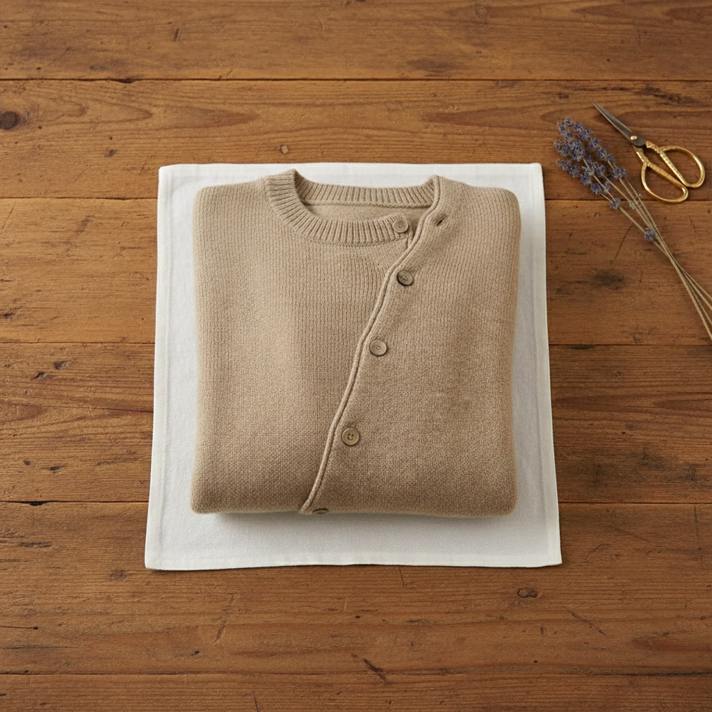 Cotton Cardigan with Diagonal Button Closure