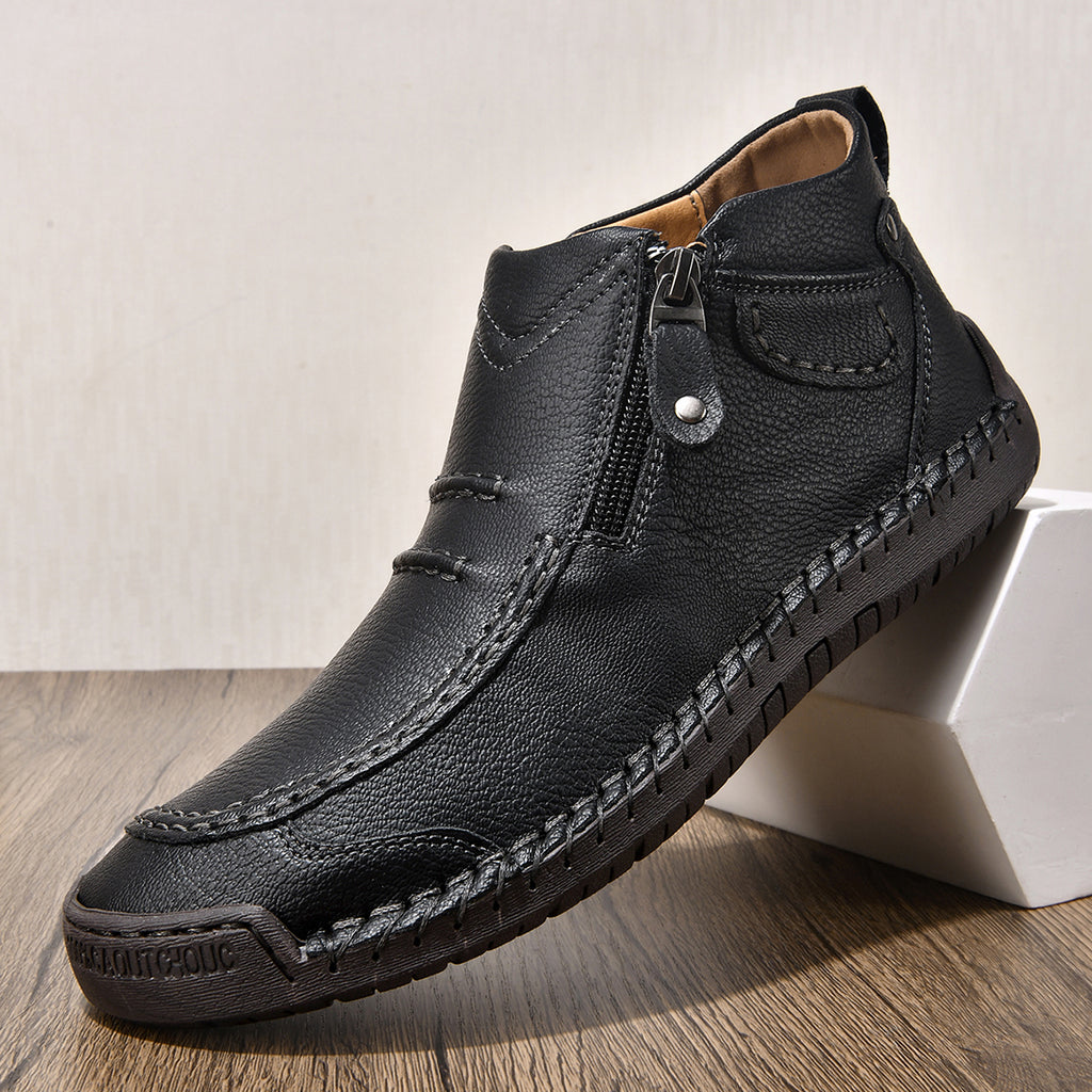 ⏰ Limited-Time 70% OFF – Men’s - Leather Driving Boots | Wide Toe, Arch Support, Waterproof, Pressure Relief, Non-Slip Comfort for Everyday & Travel