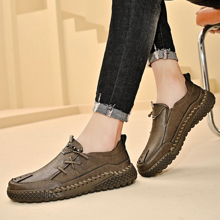 MerrfeetTM⏰Promotion - 70% OFF🔥Men's Handmade Genuine Leather Glue-Free Slip-on Orthopedic Shoes