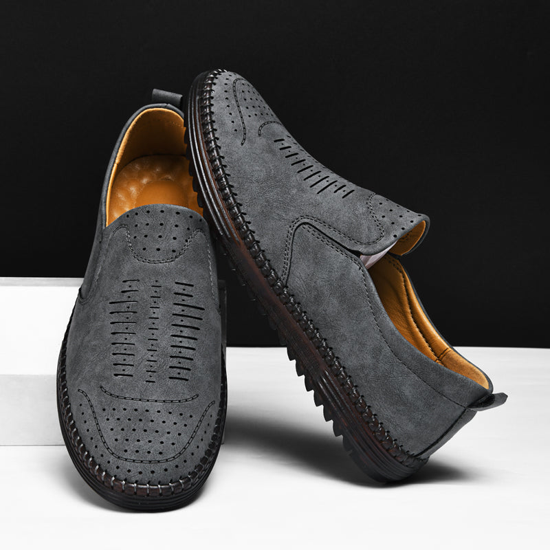 ⏰Limited Time Sale 70% OFF-Men's Slip-On Orthopedic Leather Dress Loafers – Anti-Slip, Breathable & Comfortable with Arch Support for All-Day Wear